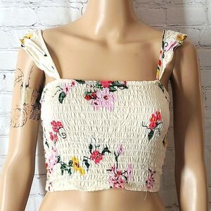 Shosho Scrunch Country Roads Floral Cottagecore Mini Halter Size Medium